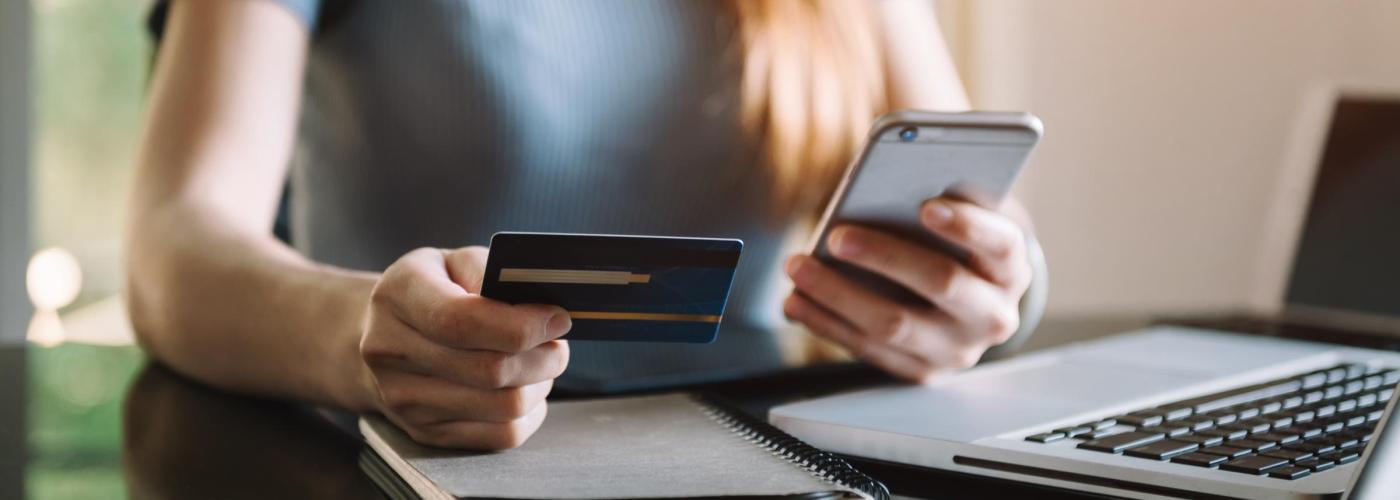 Woman making a payment.