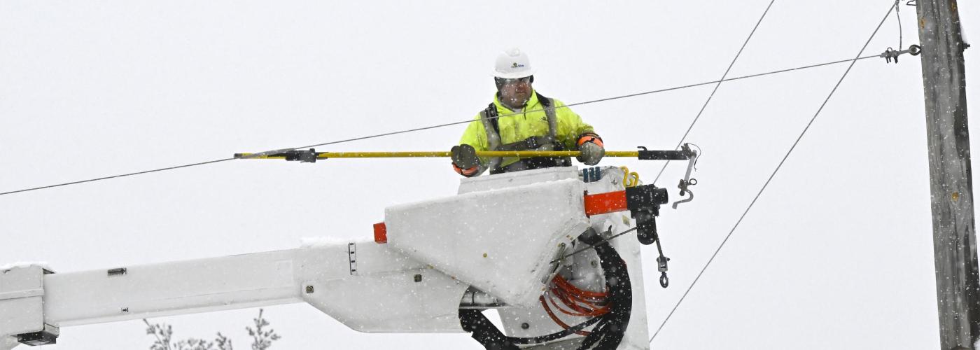 Linemen restoring power. 